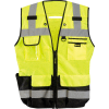 Occunomix LUX-HDSBK-YXL Heavy Duty Surveyor Vest, Class 2, Zipper, Solid, Black Bottom, XL