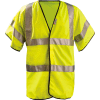 OccuNomix Premium Solid Dual Stripe Vest, Class 3, Half Sleeve, Hi-Vis Yellow, S, LUX-HSFULLG-YS