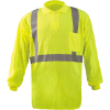 Occunomix LUX-LSPP2B-YS Birdseye Polo, Wicking & Cooling Long Sleeve, Class 2, Yellow, S