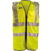 OccuNomix Premium Solid Stripe Surveyor Vest W/ Zipper, Class 2, Hi-Vis Yellow, 4XL, LUX-SSFULLZ-Y4X