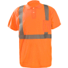 Occunomix LUX-SSPP2B-O2X Birdseye Polo, Wicking & Cooling, Short Sleeve, Class 2, Orange, 2XL