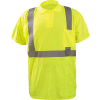 Occunomix LUX-SSPP2B-YL Birdseye Polo, Wicking & Cooling, Short Sleeve, Class 2, Yellow, L