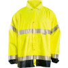OccuNomix Breathable Foul Weather Coat, Class 3, Hi-Vis Yellow, 4XL, LUX-TJR-Y4X