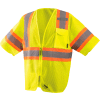 Occunomix Self-Extinguishing Vest, Mesh, Class 3, Type R, Two-Tone, Yellow/Orange, M