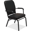 Lorell® Fixed Arms Vinyl Oversized Stack Chairs - Black - 2/Pack