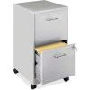 Lorell® 18" Deep 2-Drawer Mobile File Cabinet, Metallic Silver