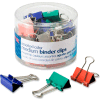 Officemate® Binder Clips, Medium, 1/4" Width, 5/8" Capacity, Assorted Colors, 24/Pack