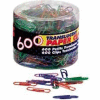 Officemate® Translucent Vinyl-Coated Paper Clips, Assorted, 600/Tub