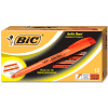 Bic® Brite Liner Highlighter with Pocket Clip, Chisel Tip, Orange Ink, Dozen