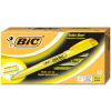 Bic® Brite Liner Highlighter with Pocket Clip, Chisel Tip, Yellow Ink, Dozen