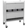 Omnimed® Standard Vertical Cabinet Chart Rack with Locking Panel, 20 Binder Capacity, Woodgrain