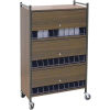 Omnimed&#174; Standard Vertical Cabinet Chart Rack with Locking Panel, 30 Binder Capacity, Beige