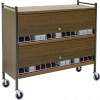 Omnimed® Large Vertical Cabinet Chart Rack with Locking Panel, 45 Binder Capacity, Woodgrain