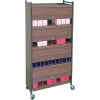 Omnimed&#174; Standard Vertical Cabinet Chart Rack with Locking Panel, 32 Binder Capacity, Beige