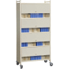 Omnimed® Versa Cabinet Style Rack with Locking Panels, 4 Shelves, Beige