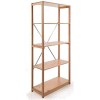 Excalibur Finished Display Shelving, SB5124872, 48"W X 12"D X 72"H, All Wood, 5-Shelf-Starter
