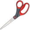 Scotch™ Precision Scissors, 8" Length, Bent, Gray/Red, 1 Each