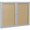 Ghent Enclosed Bulletin Board - Outdoor / Indoor - Vinyl - 36" x 60" H - Caramel