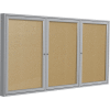 Ghent Enclosed Bulletin Board - Outdoor / Indoor - Vinyl - 48" x 96" H - Caramel