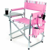 Picnic Time Sports Chair 809-00-102-000-0, 19"W X 4.25"D X 33.25"H, Pink with Stripes