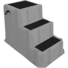 3 Step Nestable Plastic Step Stand - Gray 26"W x 43"D x 28"H - NST-3 GY