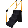 4 Step Plastic Step Stand W/ Handrails - Black 27"W x 38"D x 44"H - ST-4 BK