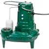 Zoeller Waste-Mate M267 Submersible Sewage Pump, Auto Eject with Built-in Float Switch 1/2 HP