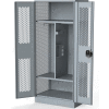 Penco® Patriot Fully Framed Gear Locker W/ 2 Security Boxes 36"Wx24"Dx72"H, Red, All-Welded