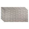 Fasade Traditional Syle # 1 - 48-3/8" x 24-3/8" PVC Glue Up Tile in Crosshatch Silver - PG5021
