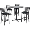 Premier Hospitality 36" Round Table & Barstools w/ Ladder Back - Maple Fusion /Black Vinyl