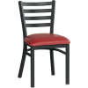 Vinyl Upholstered Restaurant Chair With Ladder Back - Burgundy - Pkg Qty 2