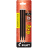 Pilot® Frixion Gel Pen Refills, Black Ink, Barrel, 3/Pack
