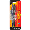 Pilot® FriXion Ball Erasable Gel Pen, Fine, 0.7mm, Black/Blue/Red Ink, 3/Pack