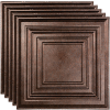 Fasade Traditional Syle # 3 - 23-3/4" x 23-3/4" PVC Lay In Tile in Smoked Pewter - PL5427