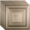 Fasade Traditional Syle # 3 - 23-3/4" x 23-3/4" PVC Lay In Tile in Brushed Nickel - PL5429