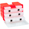 Plano 932001 StowAway® Drawer Rack System, (3) L (2) S Boxes, 16"L x 12"W x 10"H, Red/Clear - Pkg Qty 4
