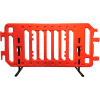 Plasticade 2007-O Easy Set Up Plastic, Walled Crowd Control Barricade W/ Steel Legs & Feet, Orange