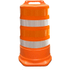 456-HD-T-00 Commander Traffic Drum, Orange, 23-1/2"W x 39-1/2"H, 4 Reflective Orange/White Stripes