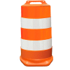456-LD-T-08 Commander Traffic Drum, Orange, 23-1/2"W x 39-1/2"H, 4 Reflective Orange/White Stripes