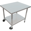 IMC Stainless Steel Mixer Table w/ Undershelf & Casters, 36"W x 36"D
