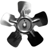 Small Fixed Hub Fan Blade, 9" Dia., 26° Pitch, CW, 1/4" Bore, 1-1/4" Blade Depth, 5 Blade