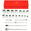 Proto J57102A 1" Drive 22 Piece Socket Set - 12 Point