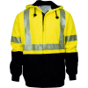 VIZABLE® FR Hybrid Lined Hi-Vis Zip Front Sweatshirt, Class 3, Type R, XL, Yellow/Navy