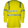 VIZABLE® FR Hi-Vis Long Sleeve T-Shirt w/ Pocket Type R, Class 3, S, Yellow/Navy, C54HYLSPC3SM