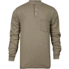 National Safety Apparel® Flame Resistant Classic Cotton Henley, XL, Khaki, C54PABSLSXL