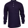 National Safety Apparel® Flame Resistant Classic Cotton Henley, L, Navy, C54PIBSLSLG