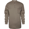 National Safety Apparel® TrueComfort® Flame Resistant Henley, S, Khaki, C54VKBSLSSM