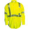 VIZABLE® FR Hi-Vis Work Shirt, Type R, Class 3, 3XL, Fluorescent Yellow, SHRTV3C33XLRG