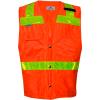VIZABLE® Hi-Vis Deluxe Road Vest, ANSI Class 2, Type R, 3XL, Orange