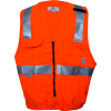 VIZABLE® Flame Resistant Hi-Vis Deluxe Road Vest, ANSI Class 2 Level 2, L, Orange